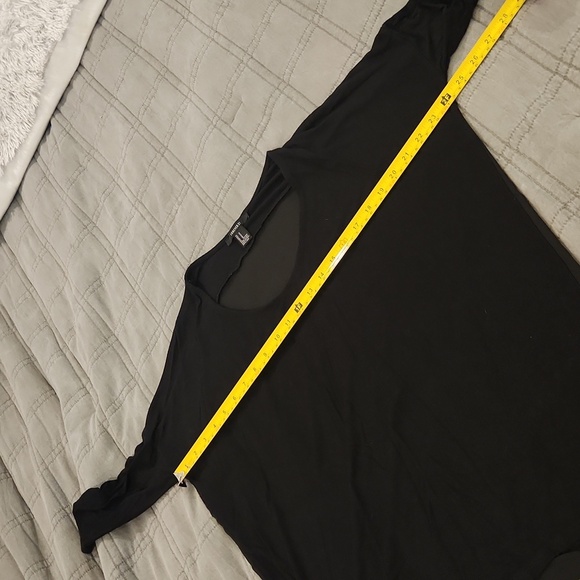 Forever 21 Black High-low 3/4 Long Sleeve Top Size M! - Picture 5 of 7